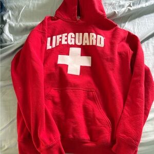 Red Lifeguard Hoodie by Popularity Products